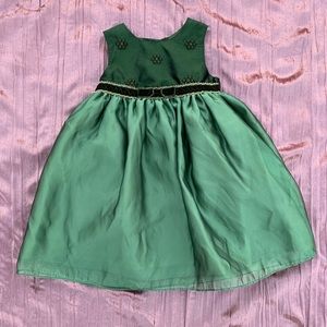 GoodLad green Chiffon velvet party dress